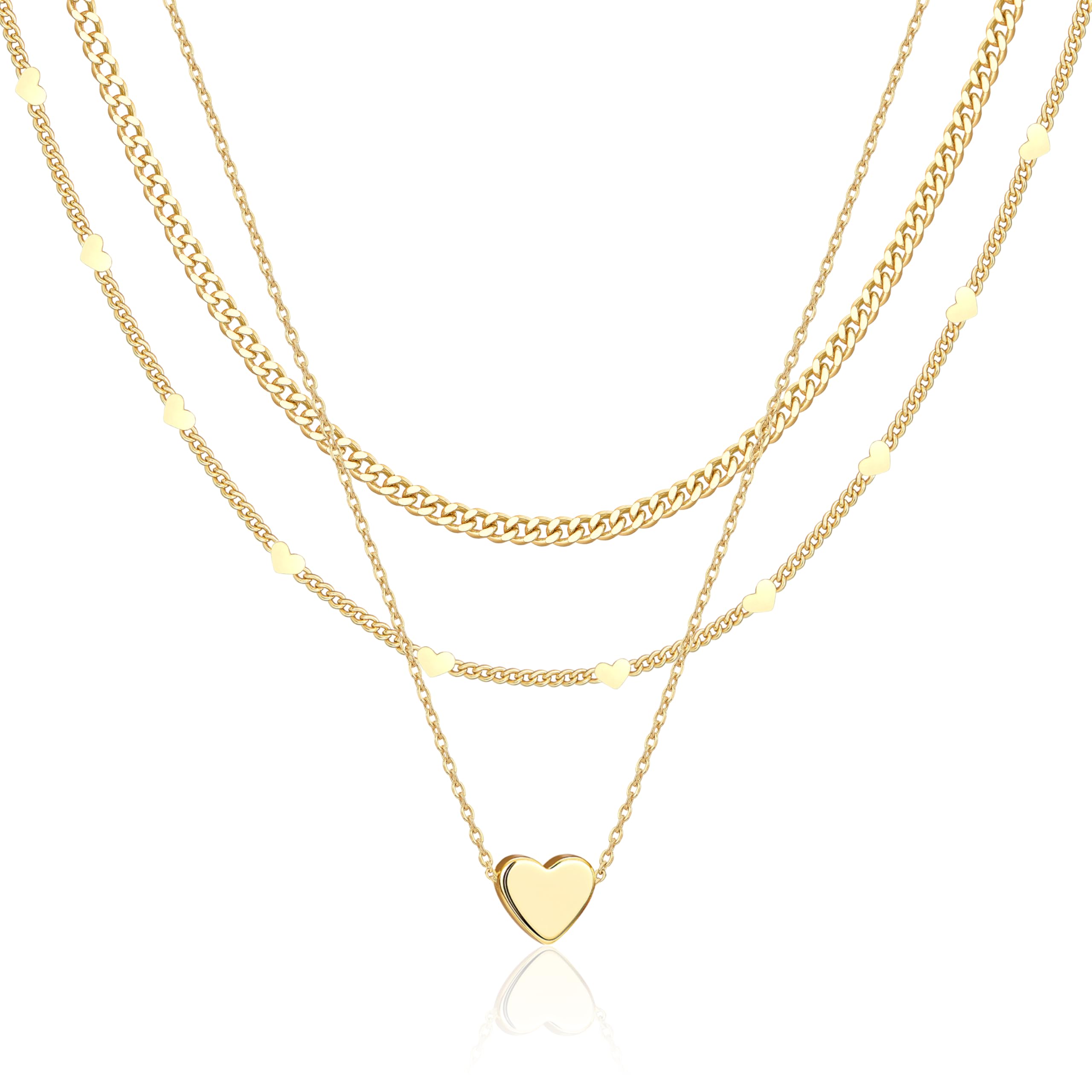 14K Gold Layered Necklace Set