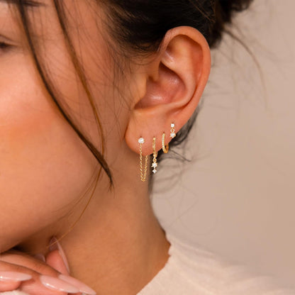 Gold-Tone Pearl Stackable Drop Earrings
