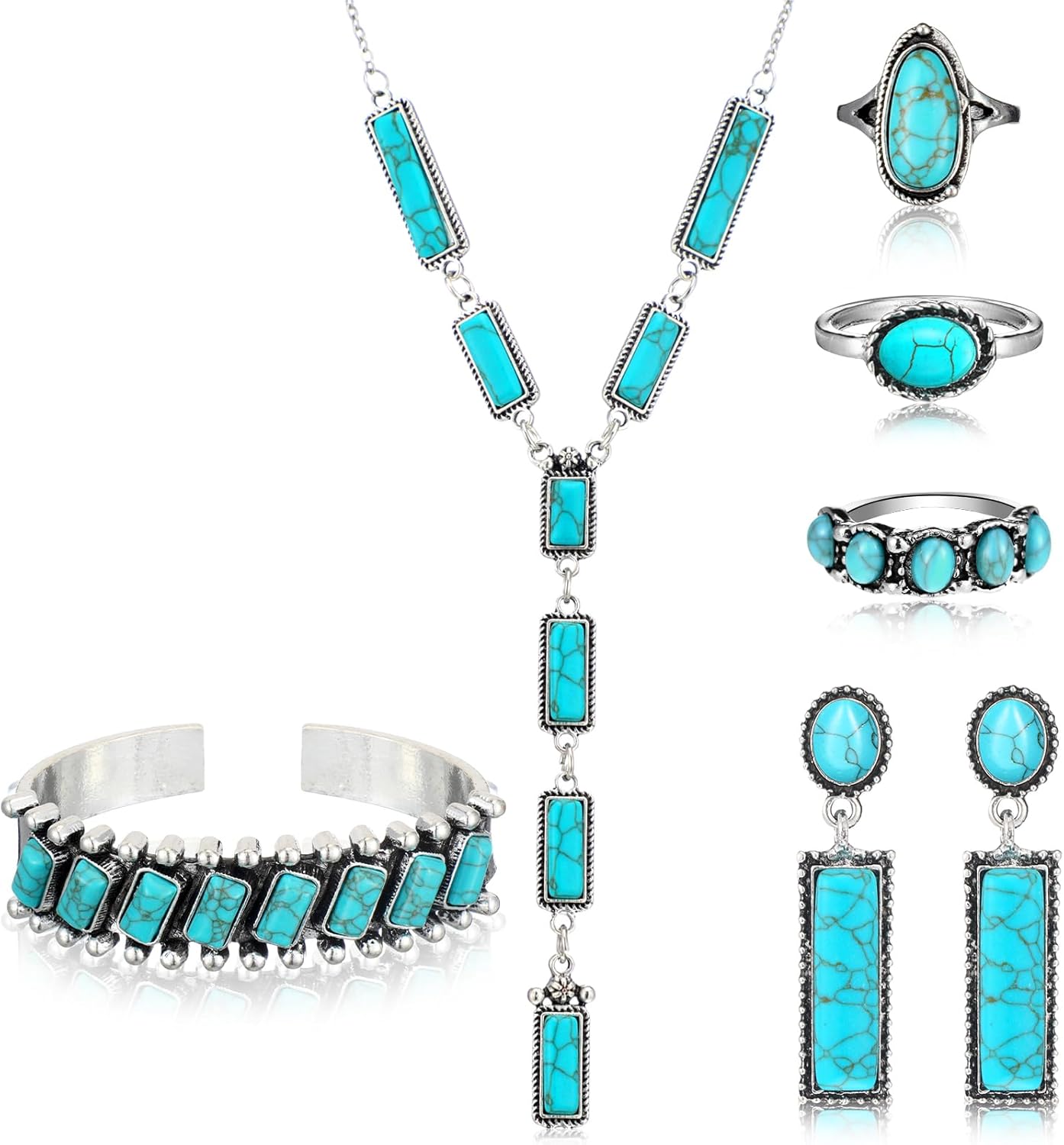Turquoise Boho Jewelry Set