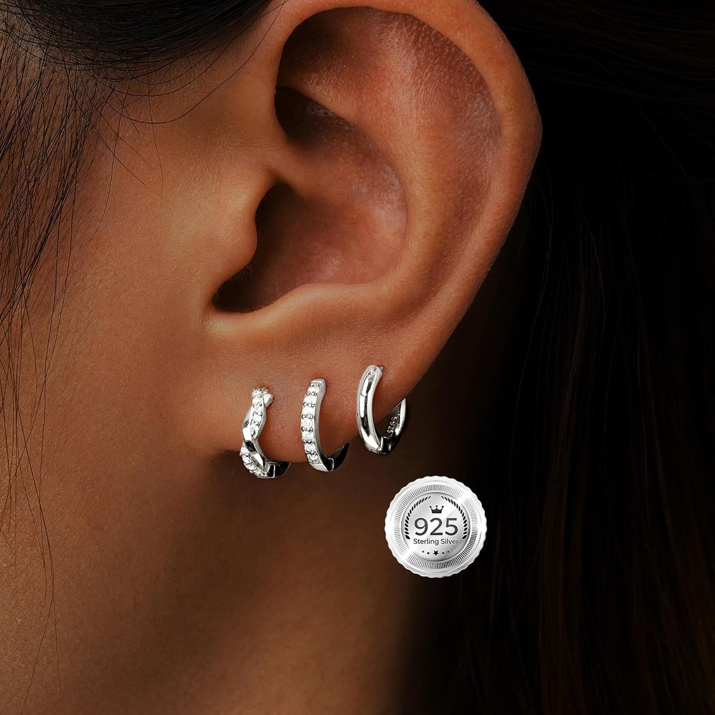 Gold-Tone Silver-Tone Hoop Earrings