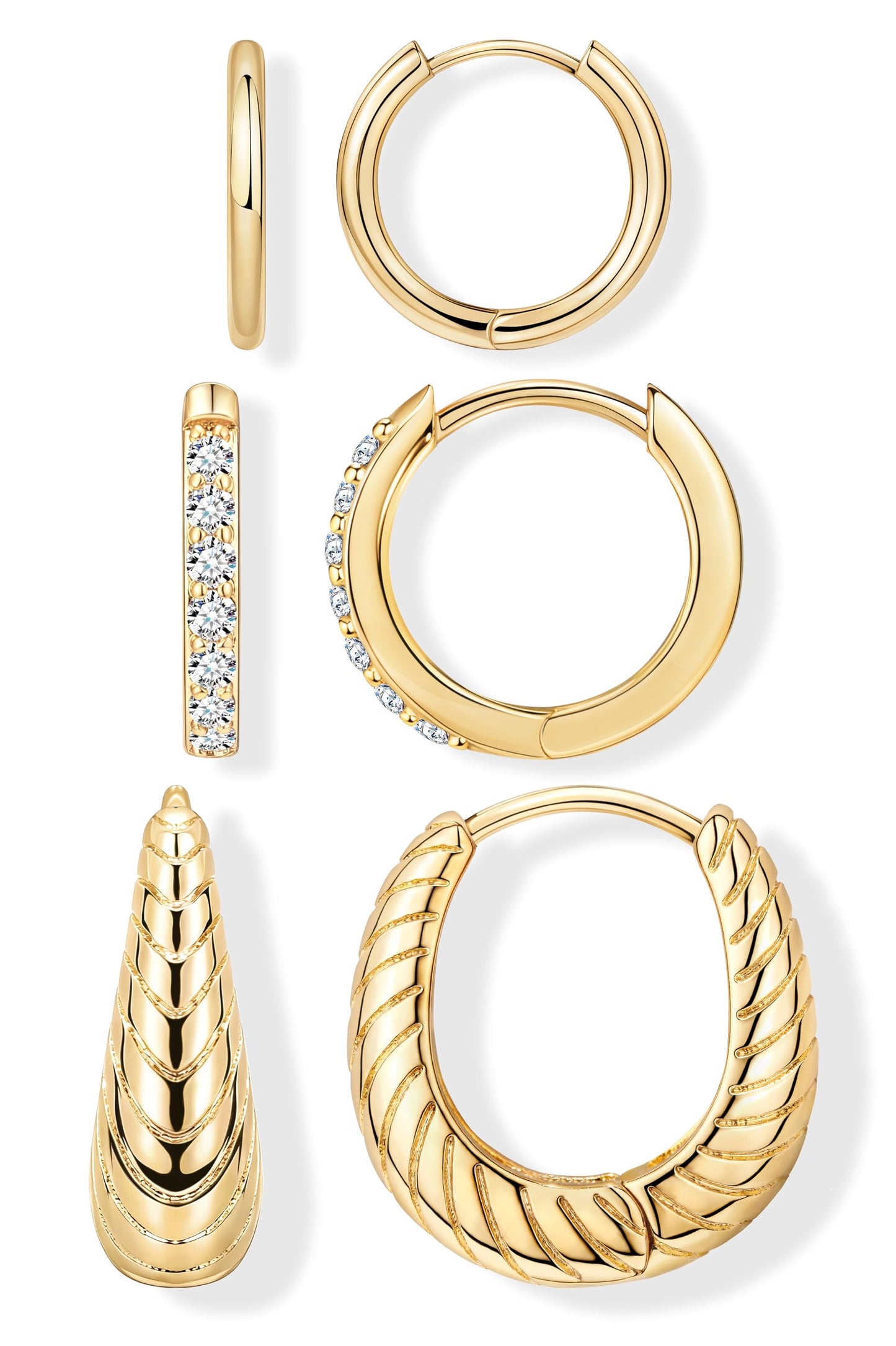 Gold-Tone Silver-Tone Hoop Earrings
