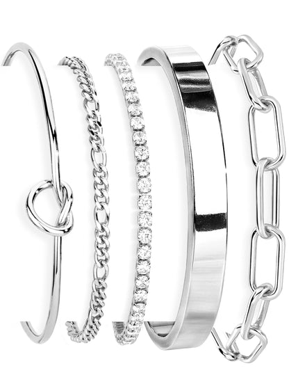 14K Gold Plated 925 Silver Beaded Bracelet Set