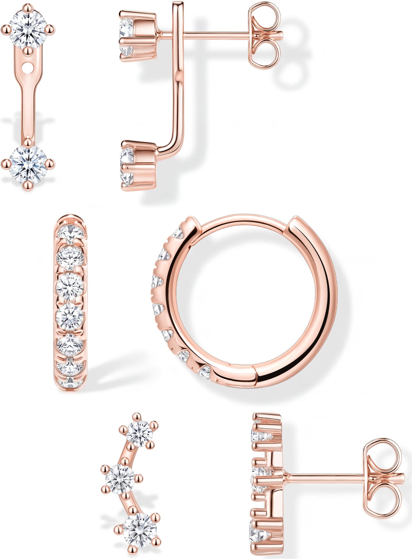 3-Pair Birthstone Hoop Earrings Set
