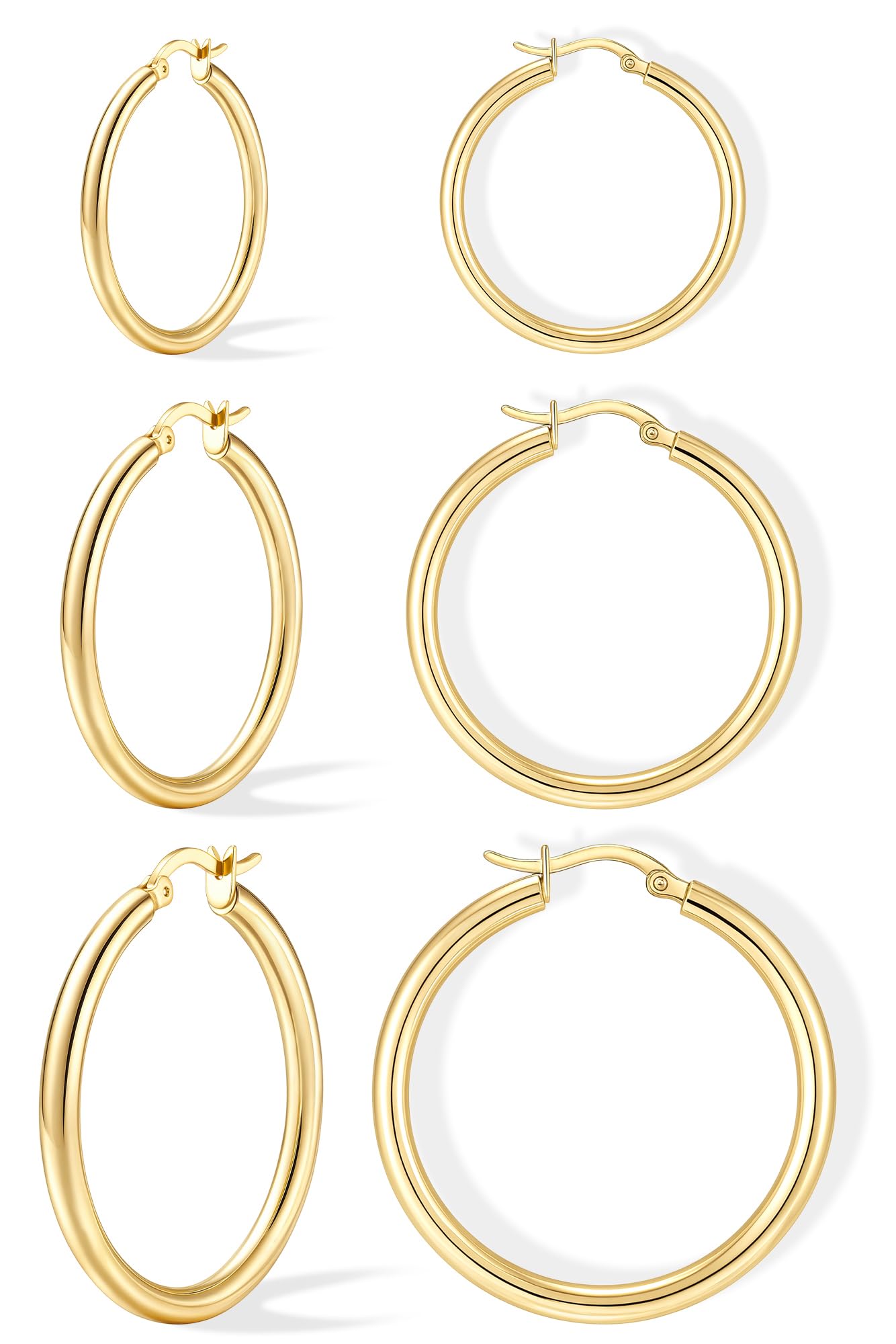 Gold-Tone Silver-Tone Hoop Earrings