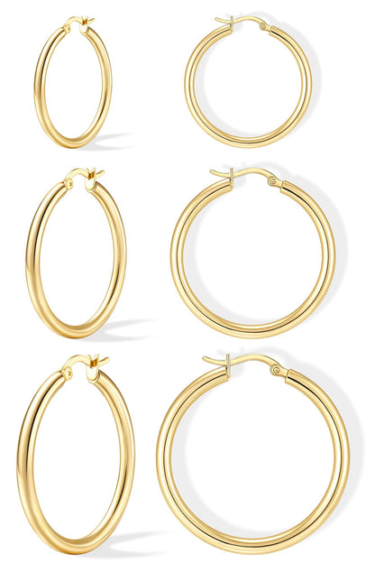Gold-Tone Silver-Tone Hoop Earrings