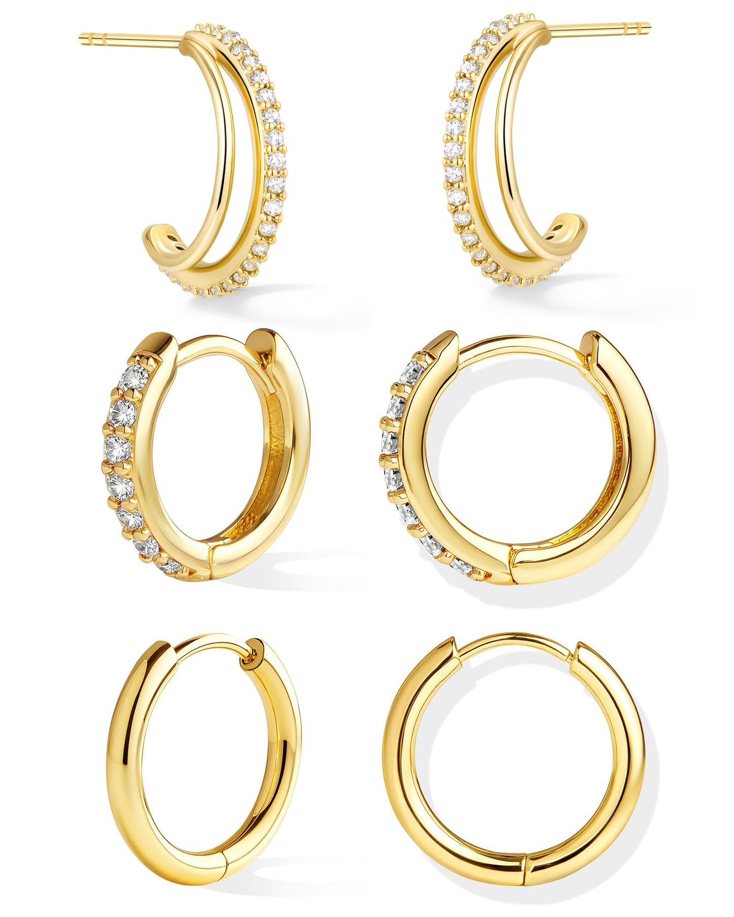 Gold-Tone Silver-Tone Hoop Earrings