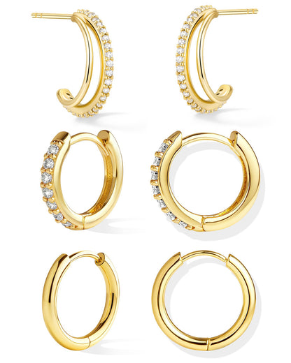 Gold-Tone Silver-Tone Hoop Earrings