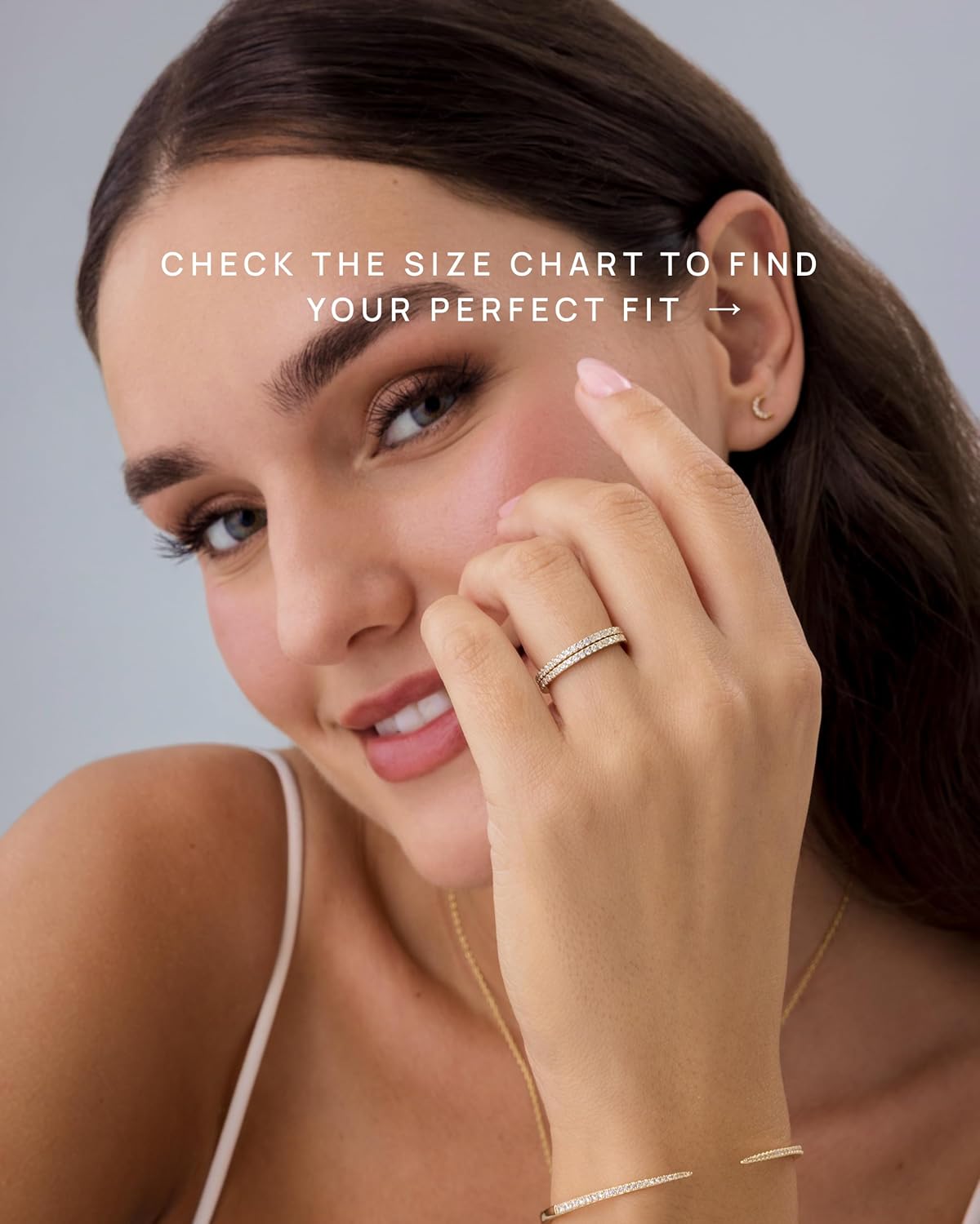 Gold-Tone Silver-Tone CZ Stackable Ring