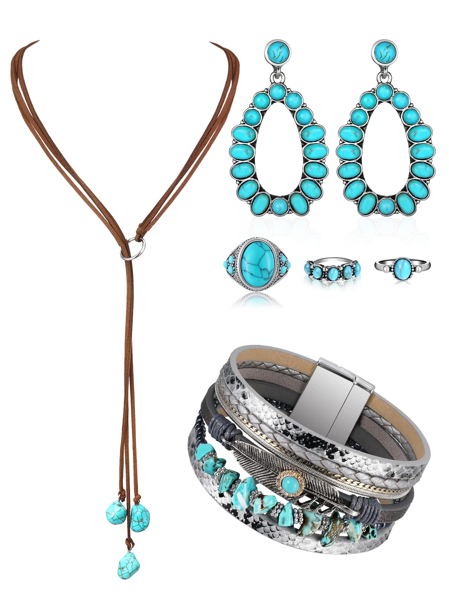 Turquoise Boho Jewelry Set