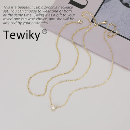 Gold-Tone Silver-Tone CZ Necklace