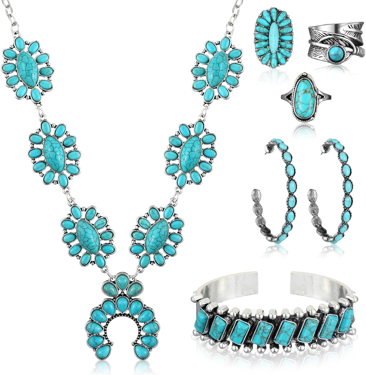 Turquoise Boho Jewelry Set