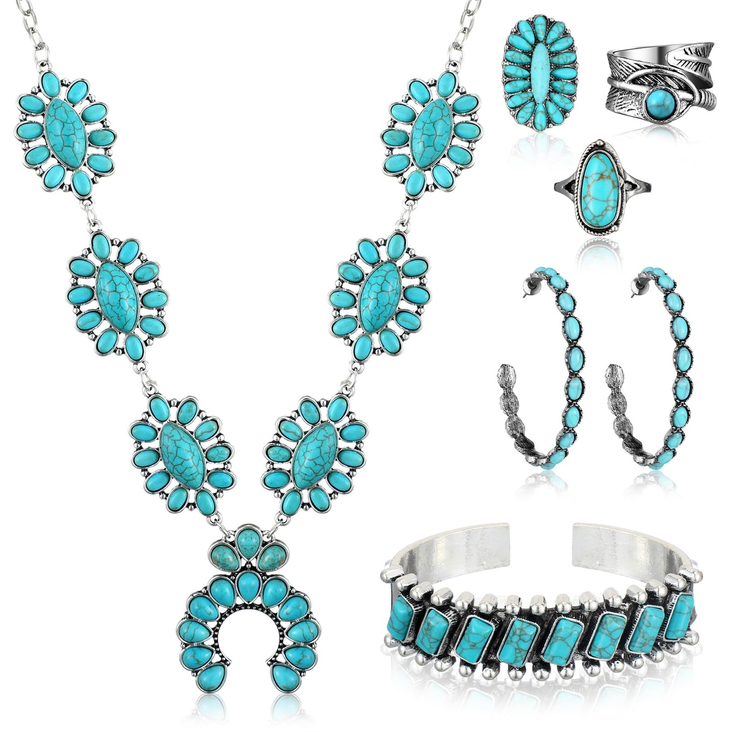Turquoise Boho Jewelry Set