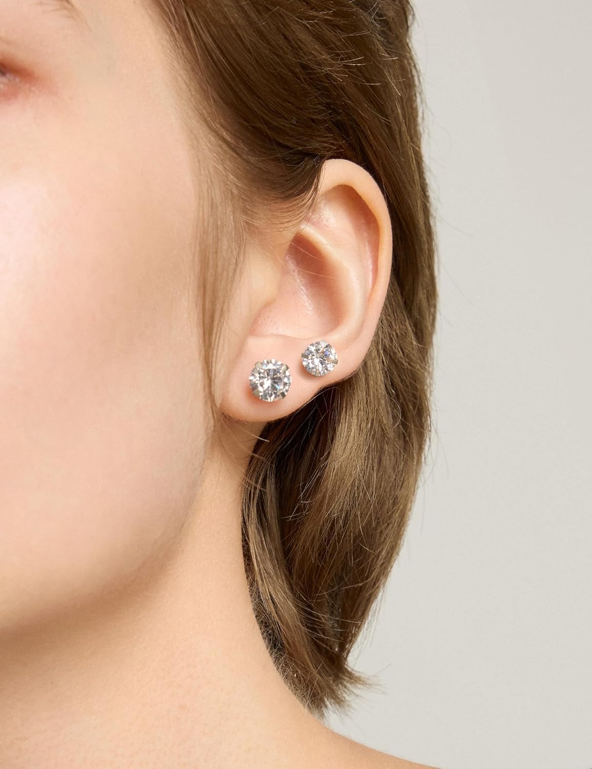 6-Pair CZ Stud Earrings Set