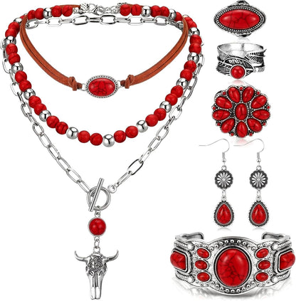 Turquoise Boho Jewelry Set