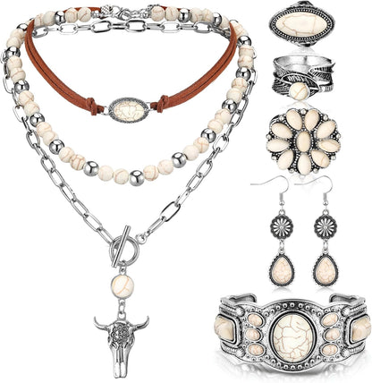 Turquoise Boho Jewelry Set