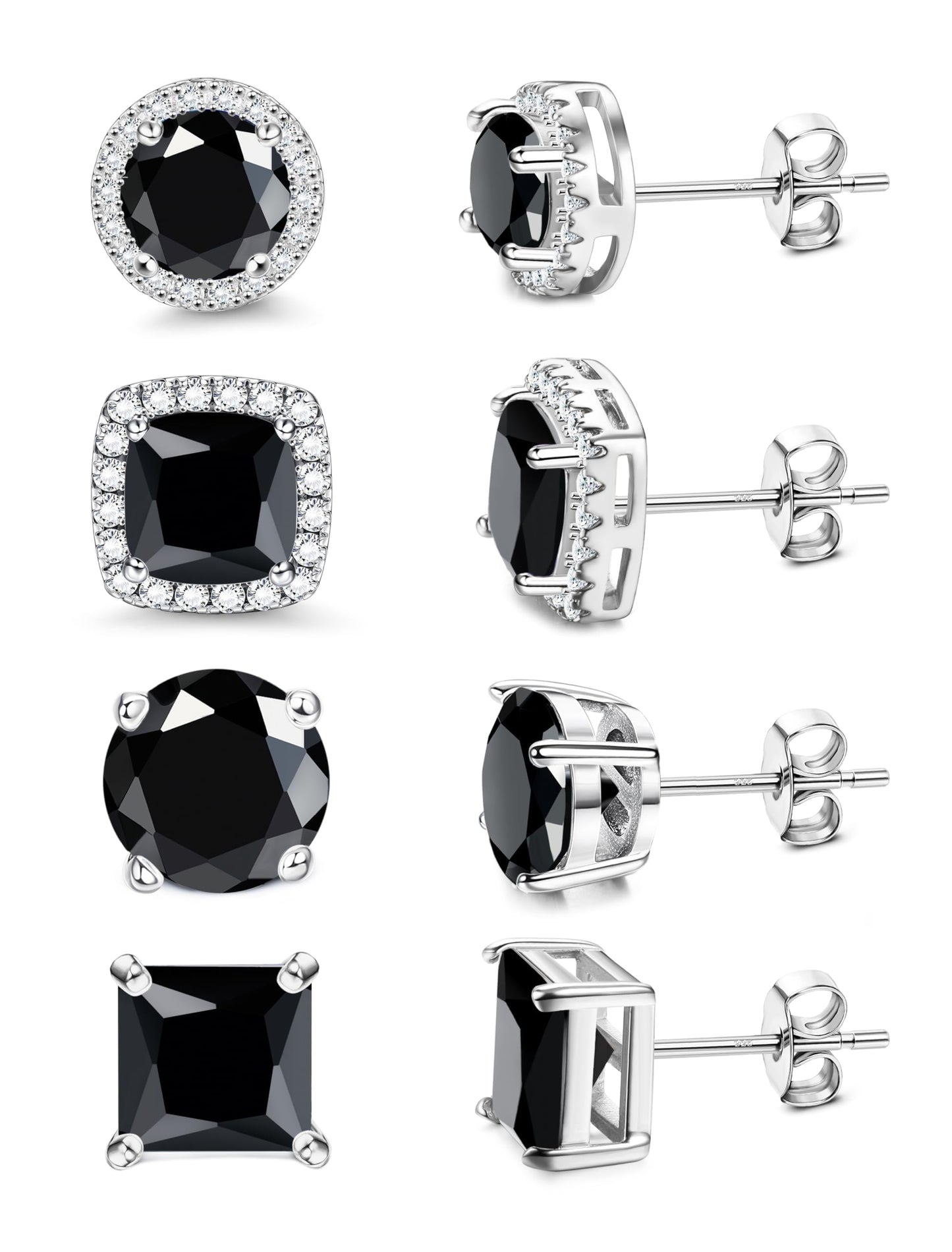 Gold-Tone Silver-Tone CZ Stud Earrings
