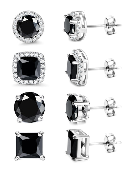 Gold-Tone Silver-Tone CZ Stud Earrings