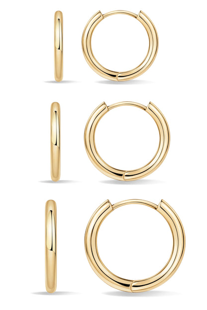 Gold-Tone Silver-Tone Hoop Earrings
