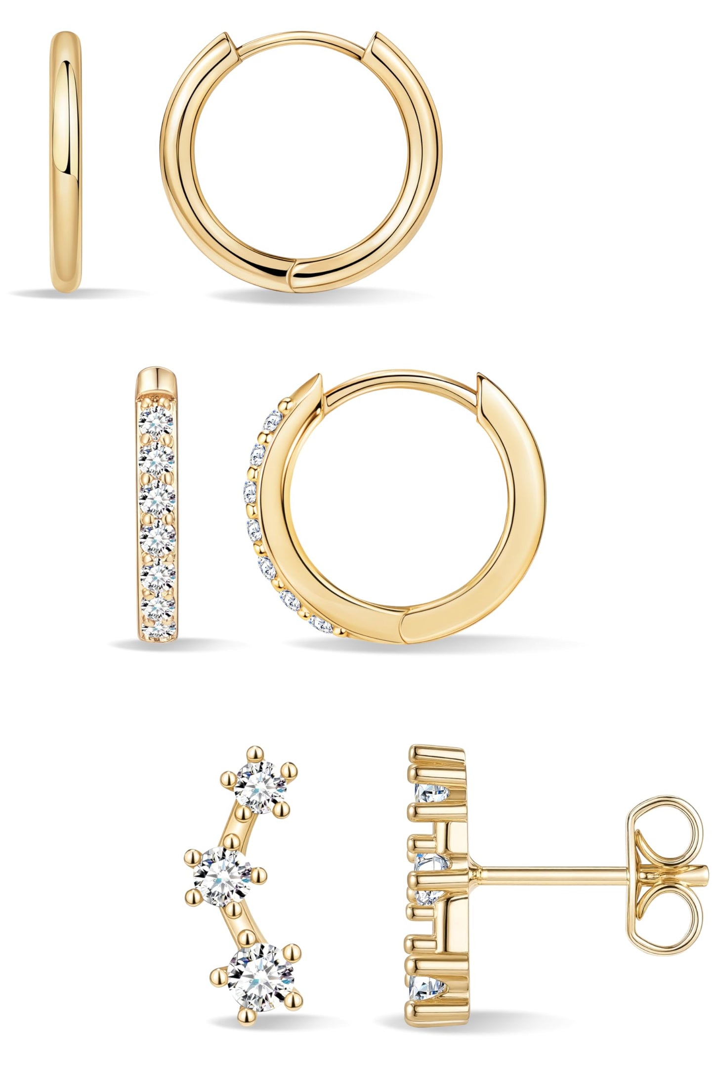 Gold-Tone Silver-Tone Hoop Earrings