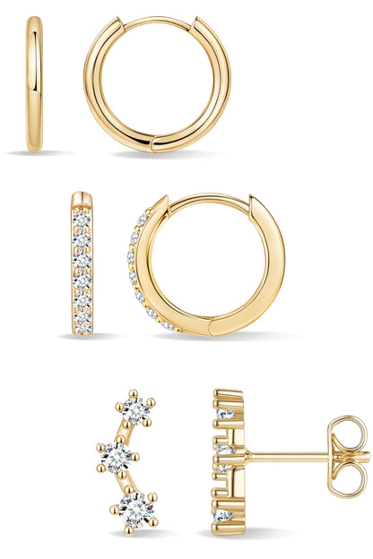 Gold-Tone Silver-Tone Hoop Earrings