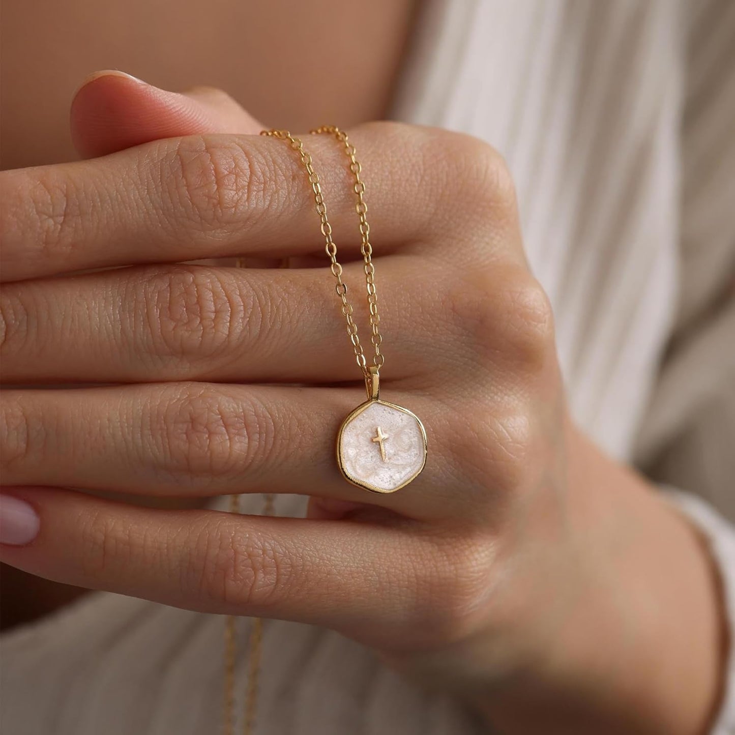14K Gold Plated Cross Pendant Necklace