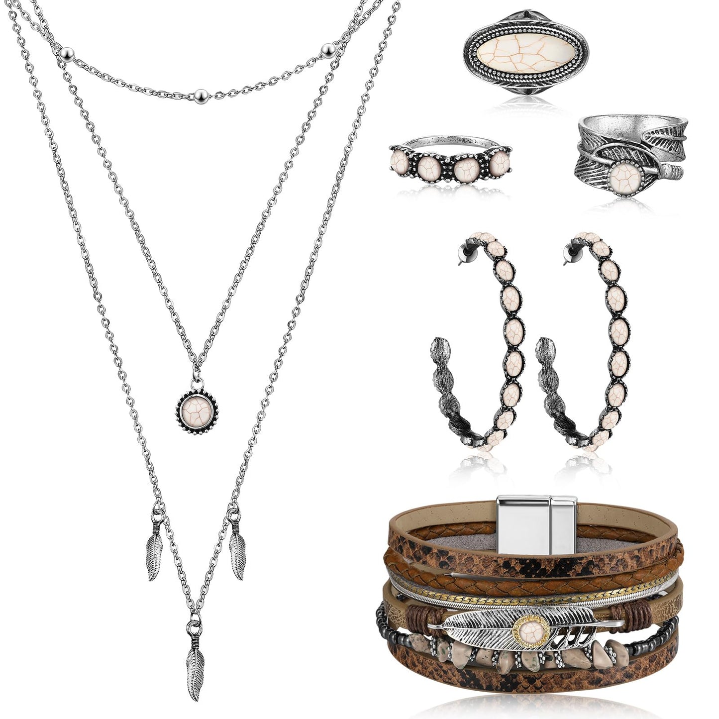 Turquoise Boho Jewelry Set