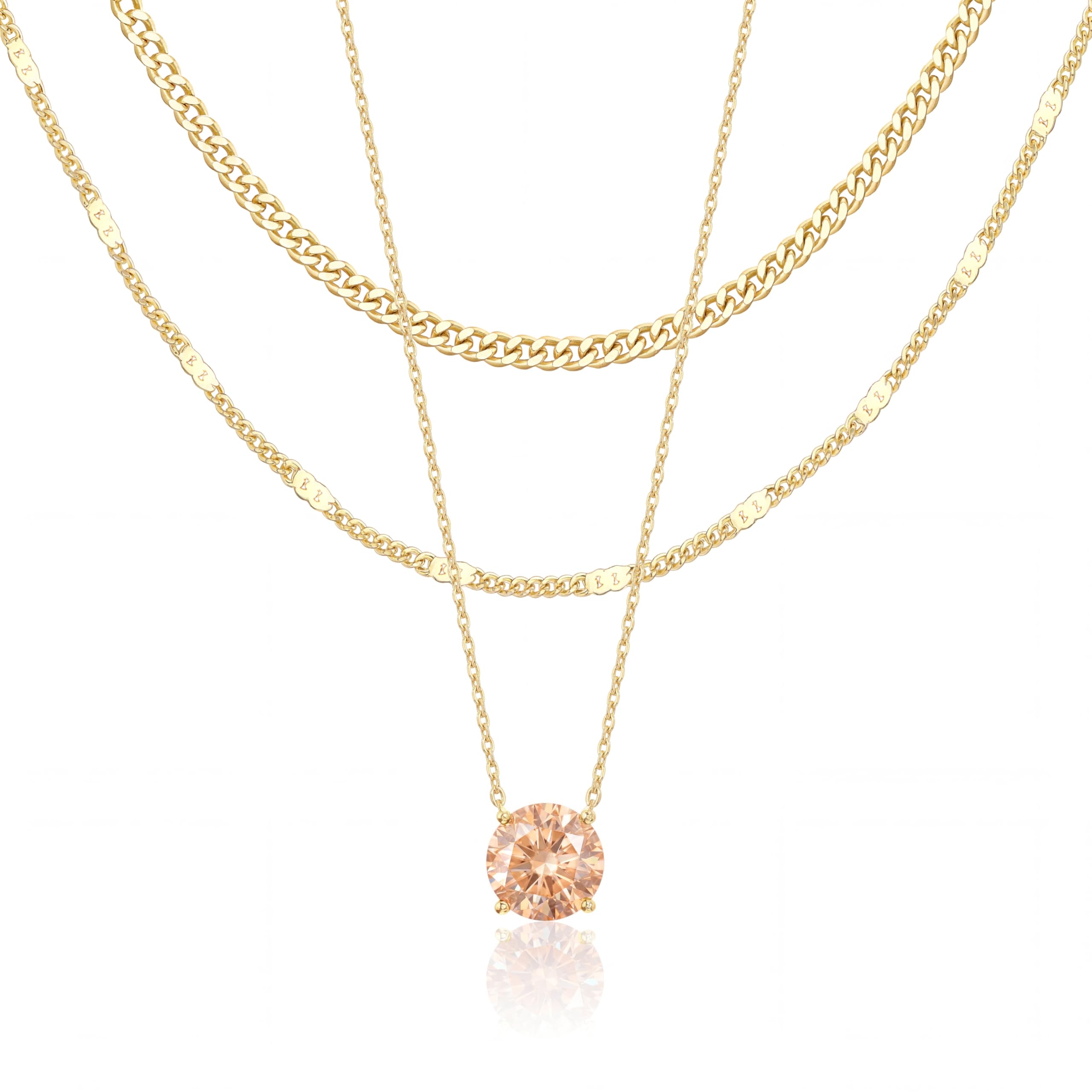 14K Gold Layered Necklace Set