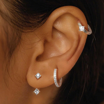 3-Pair Gold-Tone Silver-Tone Hoop Earrings Set