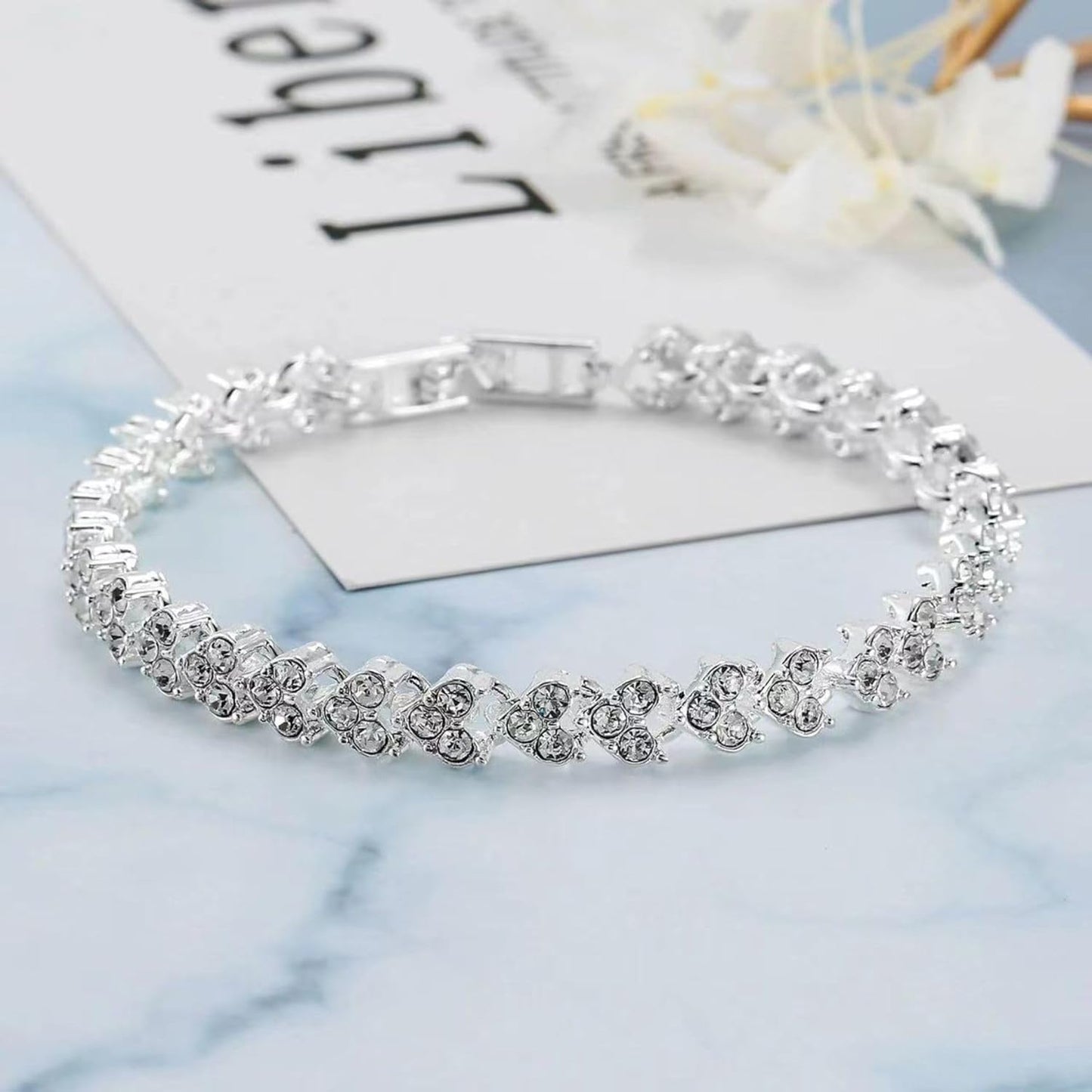 3-Piece Silver Crystal Jewelry Set