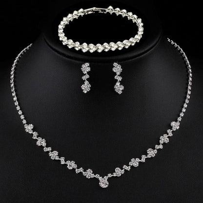 3-Piece Silver Crystal Jewelry Set