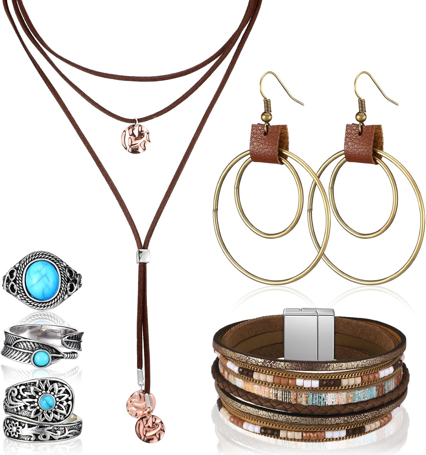 Turquoise Boho Jewelry Set