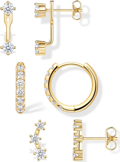 3-Pair Birthstone Hoop Earrings Set