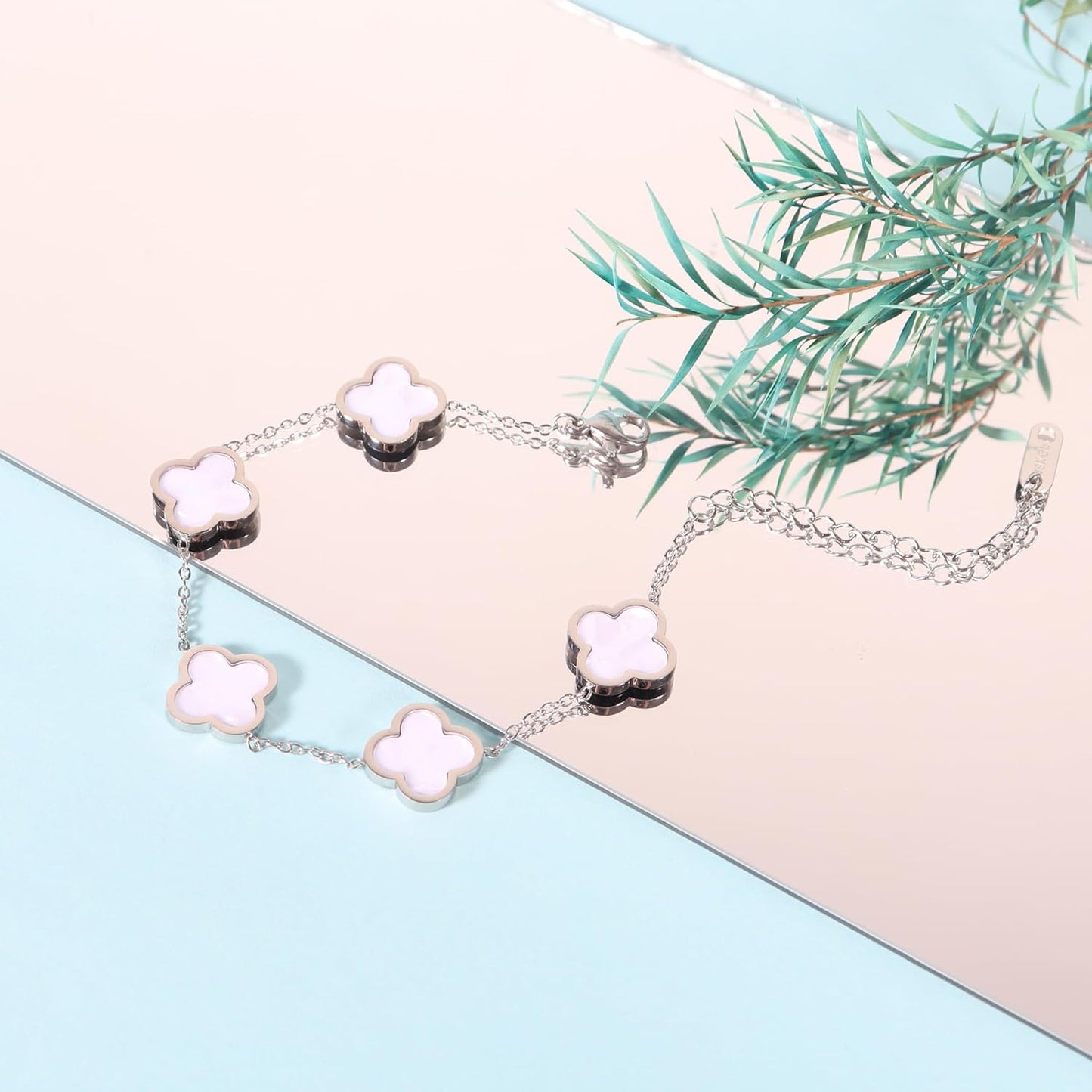 3-Piece 18K Gold Plated Clover Bracelet Set