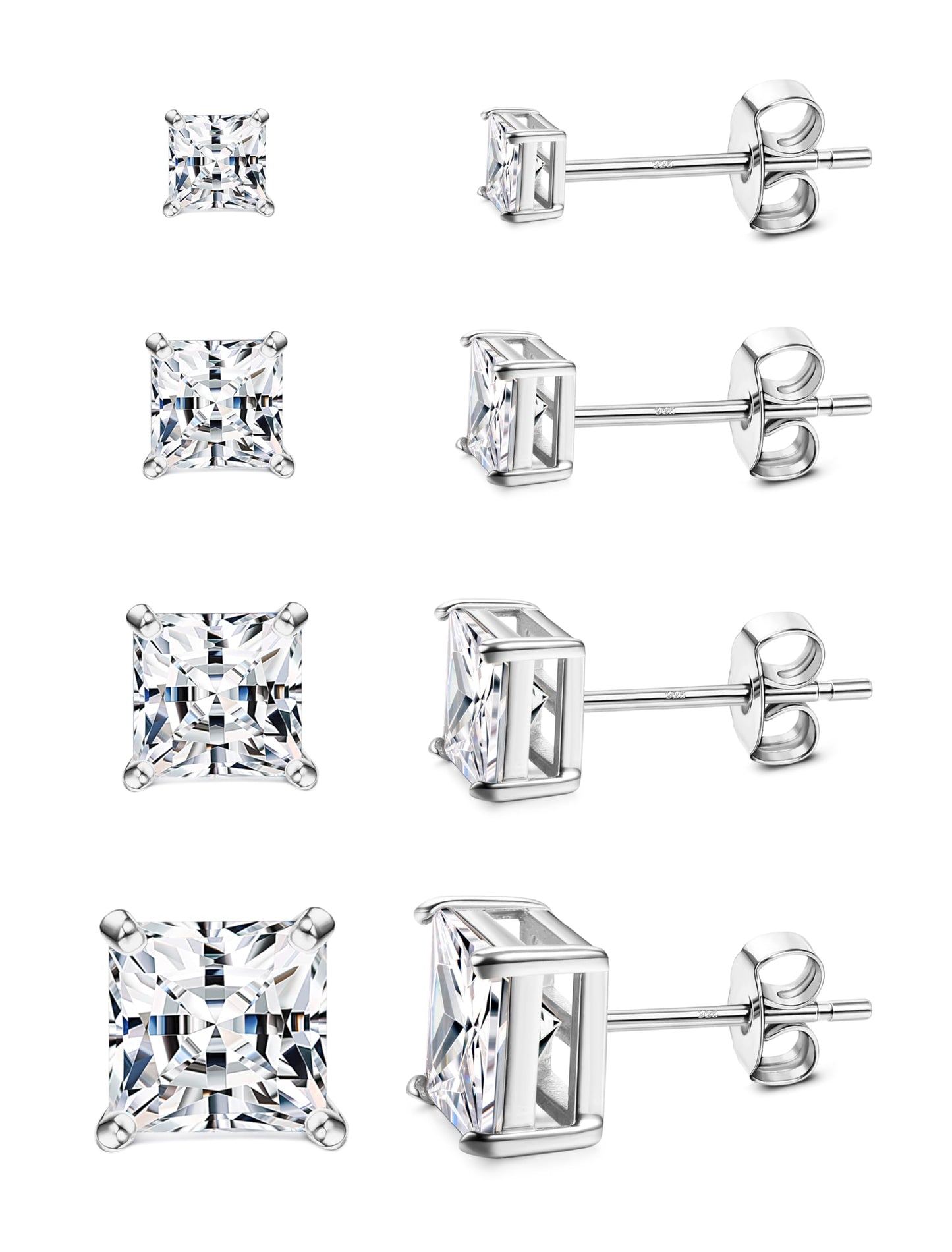 Gold-Tone Silver-Tone CZ Stud Earrings