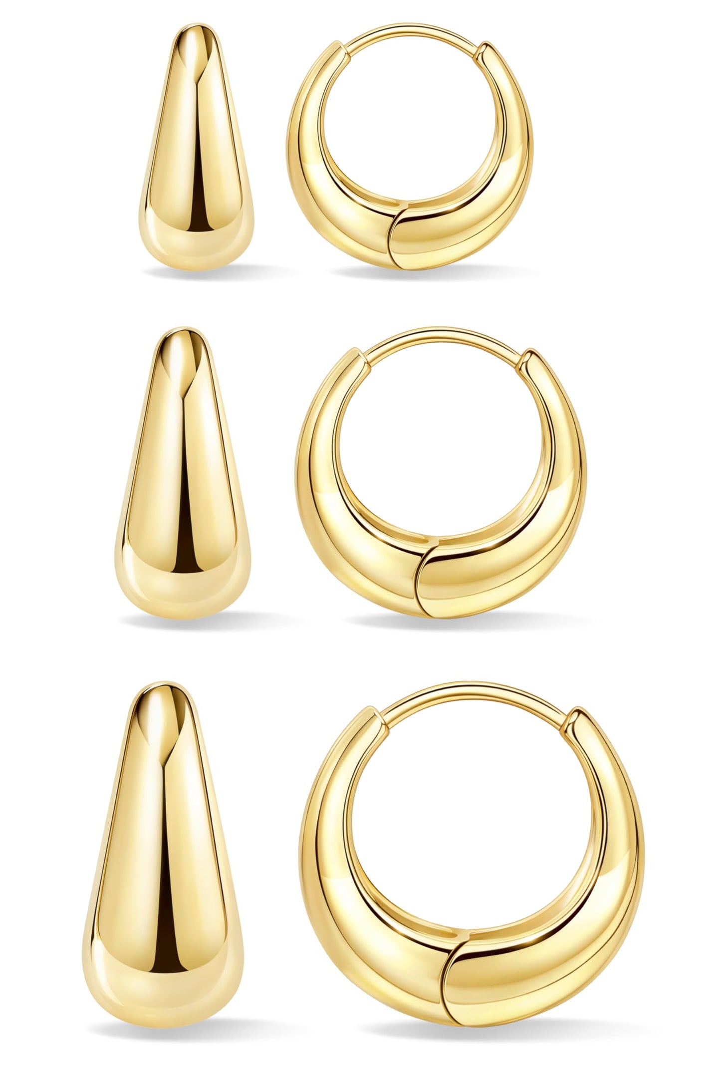 Gold-Tone Silver-Tone Hoop Earrings