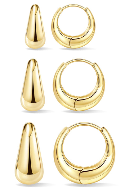 Gold-Tone Silver-Tone Hoop Earrings