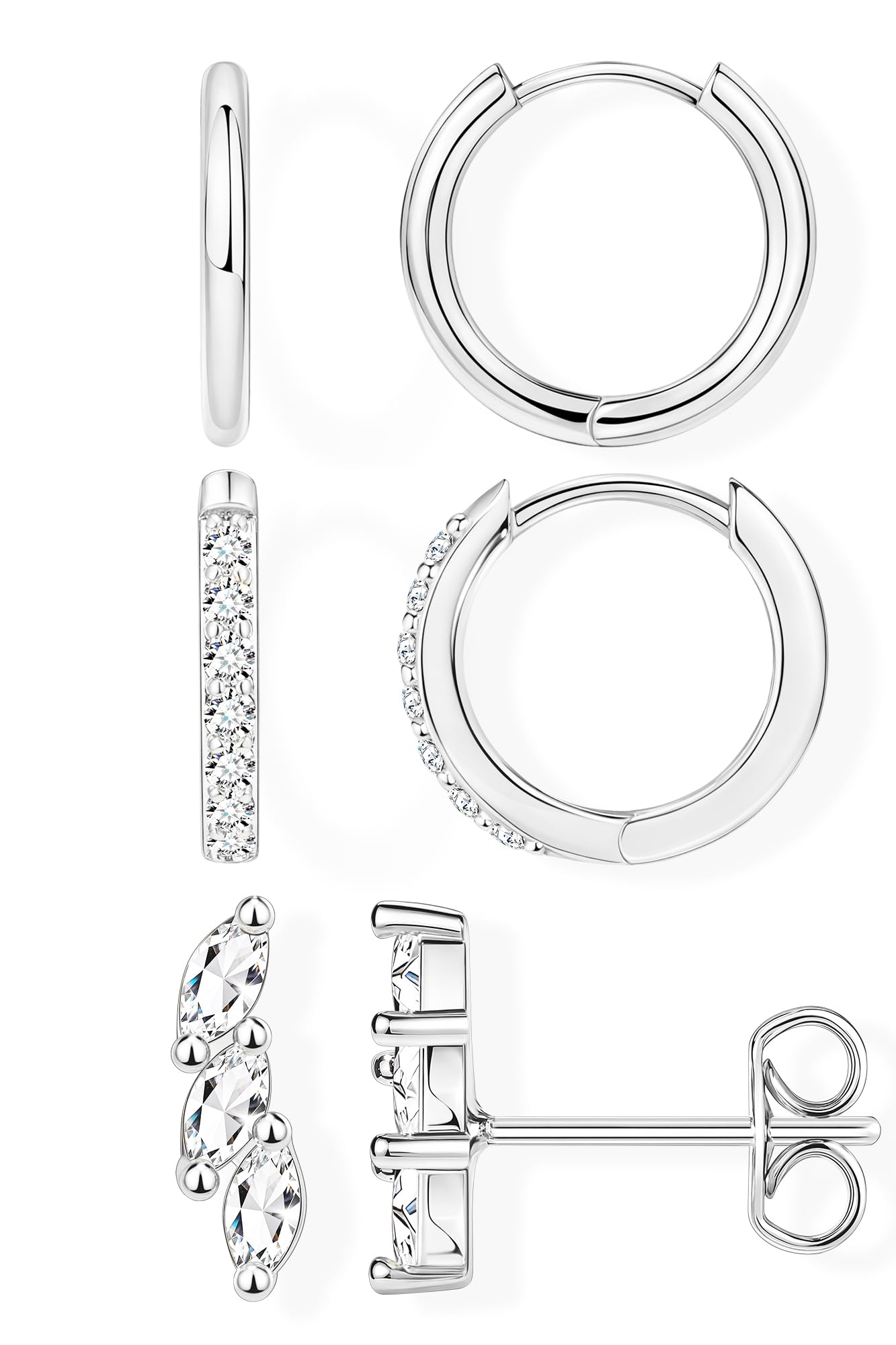 Gold-Tone Silver-Tone Hoop Earrings