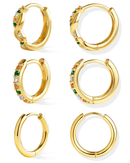 Gold-Tone Silver-Tone Hoop Earrings