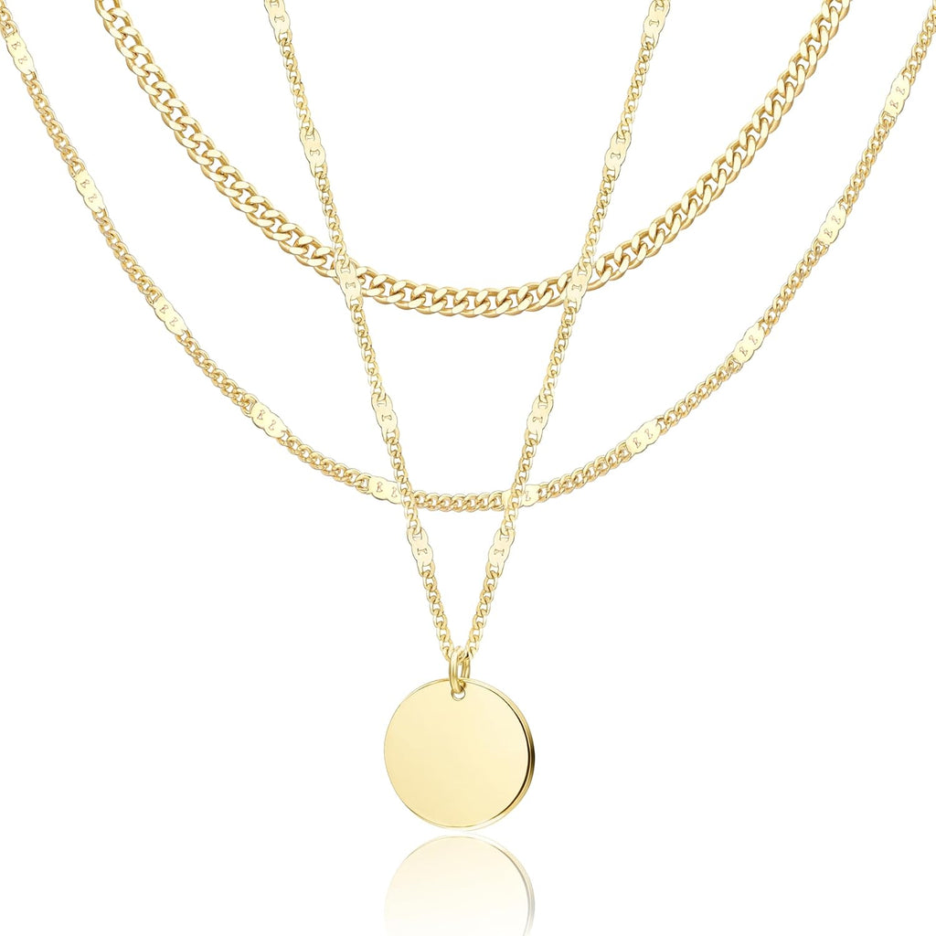 14K Gold Layered Necklace Set