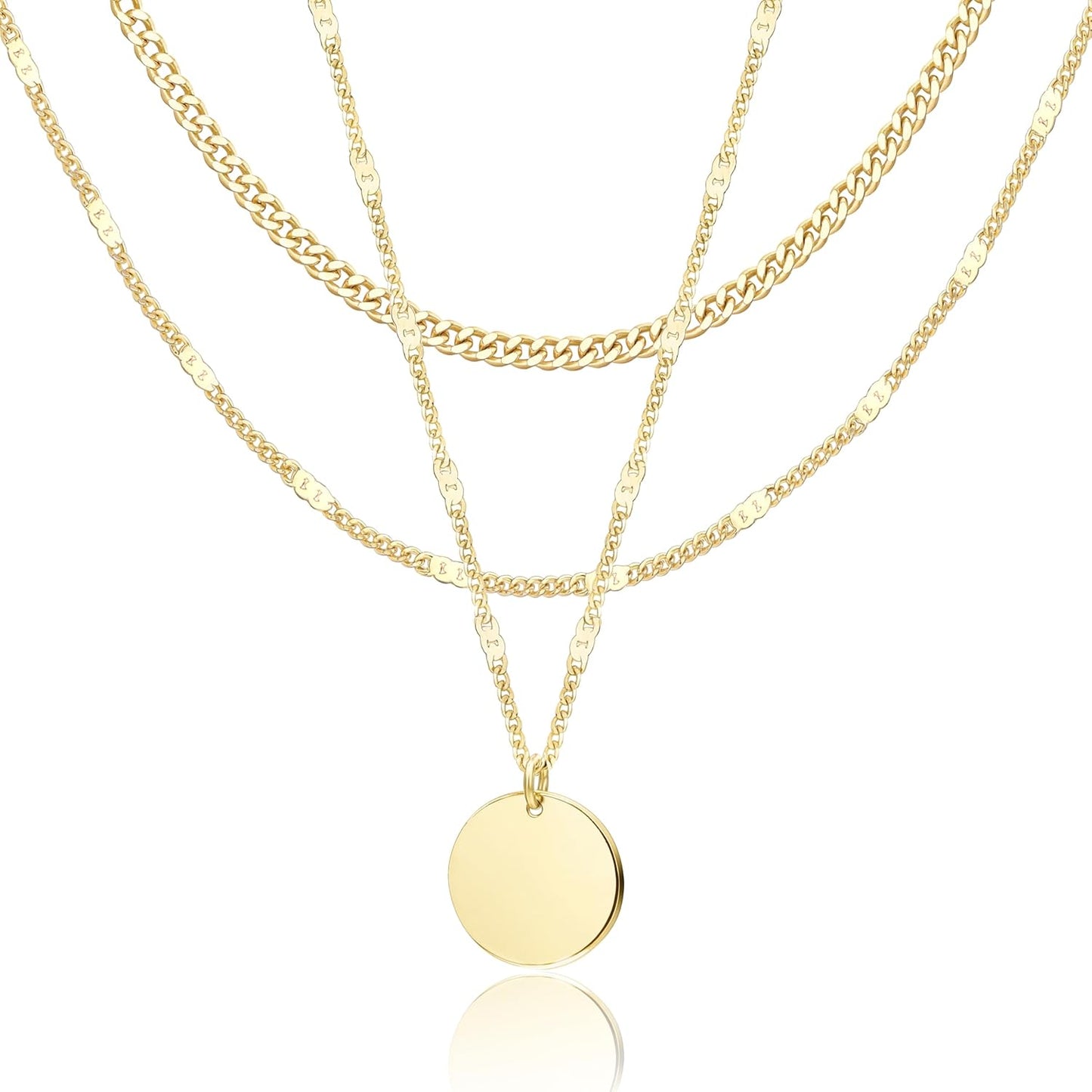 14K Gold Layered Necklace Set