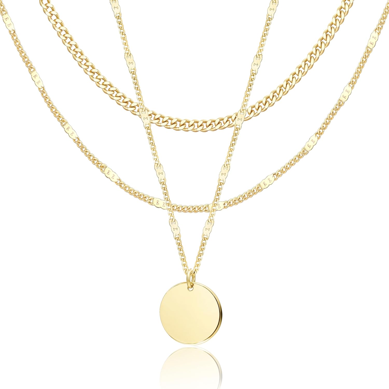 14K Gold Layered Necklace Set