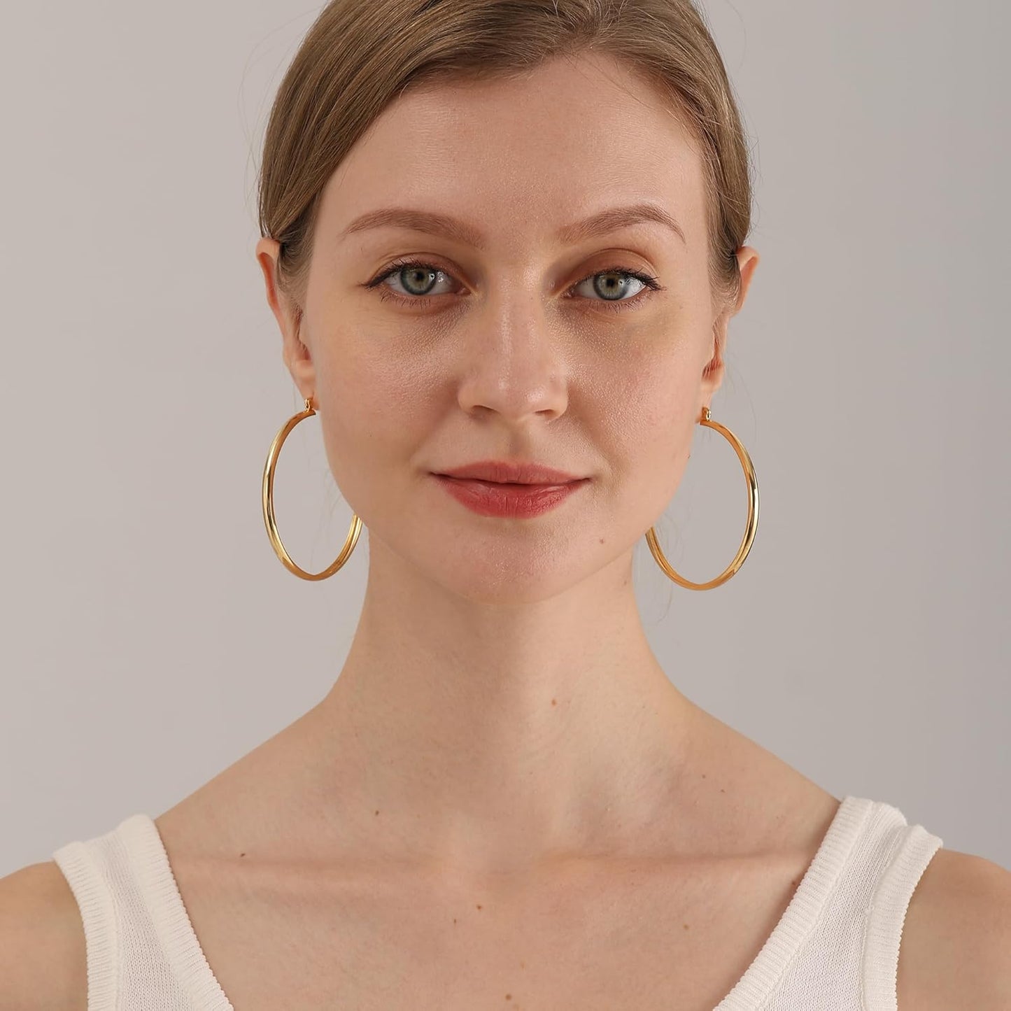 Gold-Tone Silver-Tone Chunky Hoop Earrings