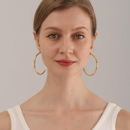 Gold-Tone Silver-Tone Chunky Hoop Earrings