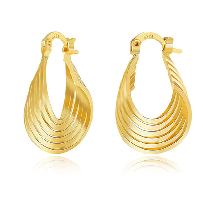 Silver-Tone Chunky Hoop Earrings