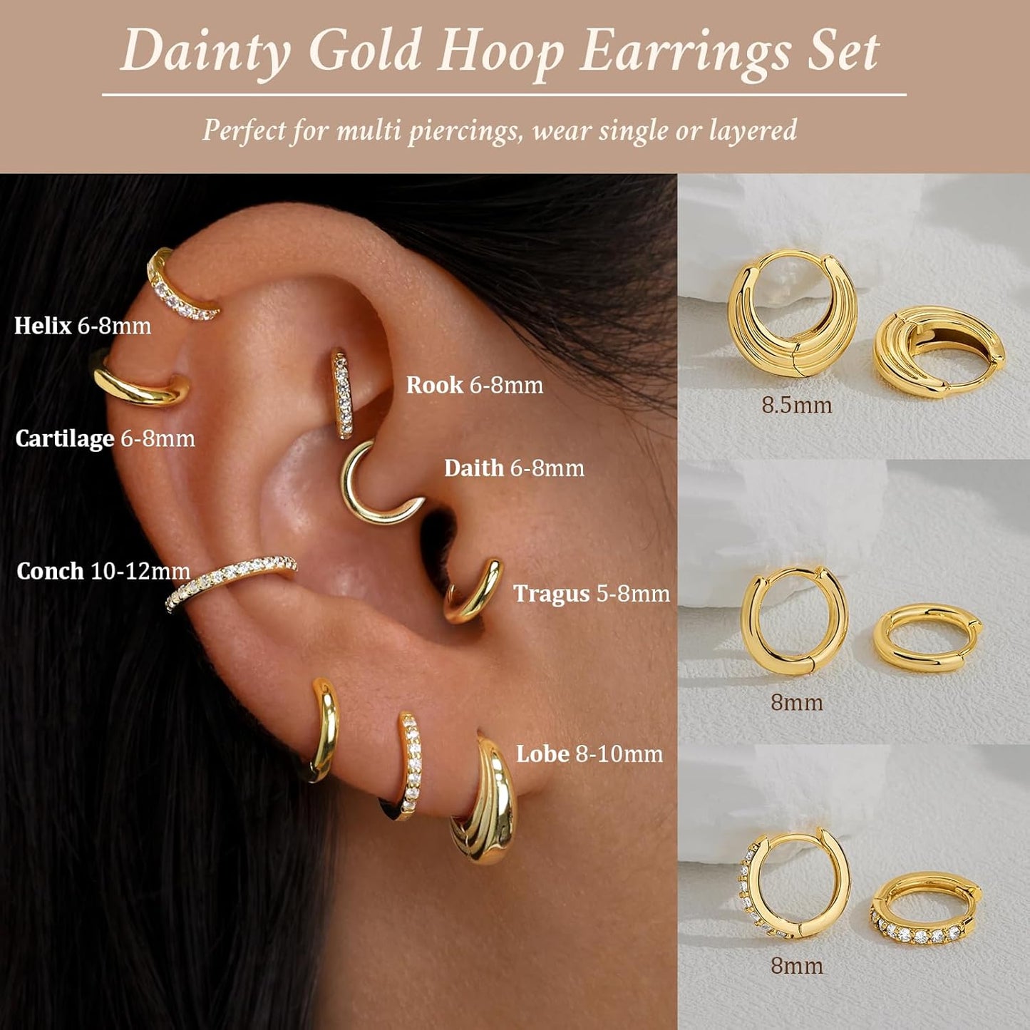 Gold-Tone Silver-Tone Hoop Earrings