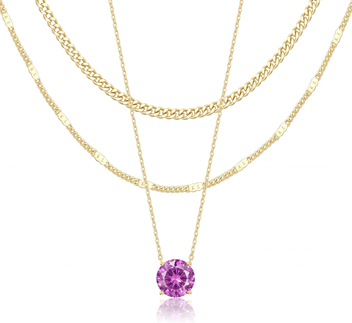 14K Gold Layered Necklace Set