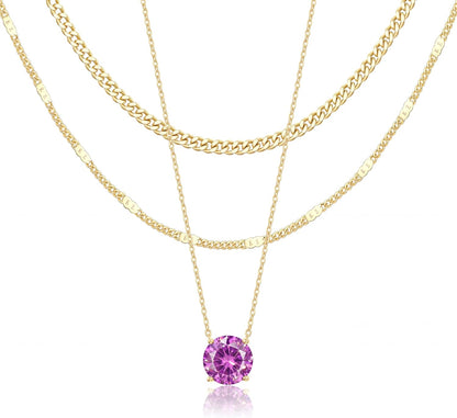 14K Gold Layered Necklace Set