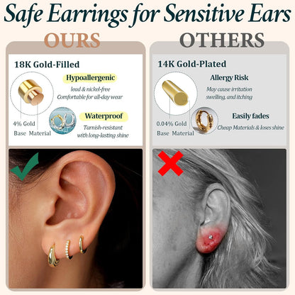 Gold-Tone Silver-Tone Hoop Earrings