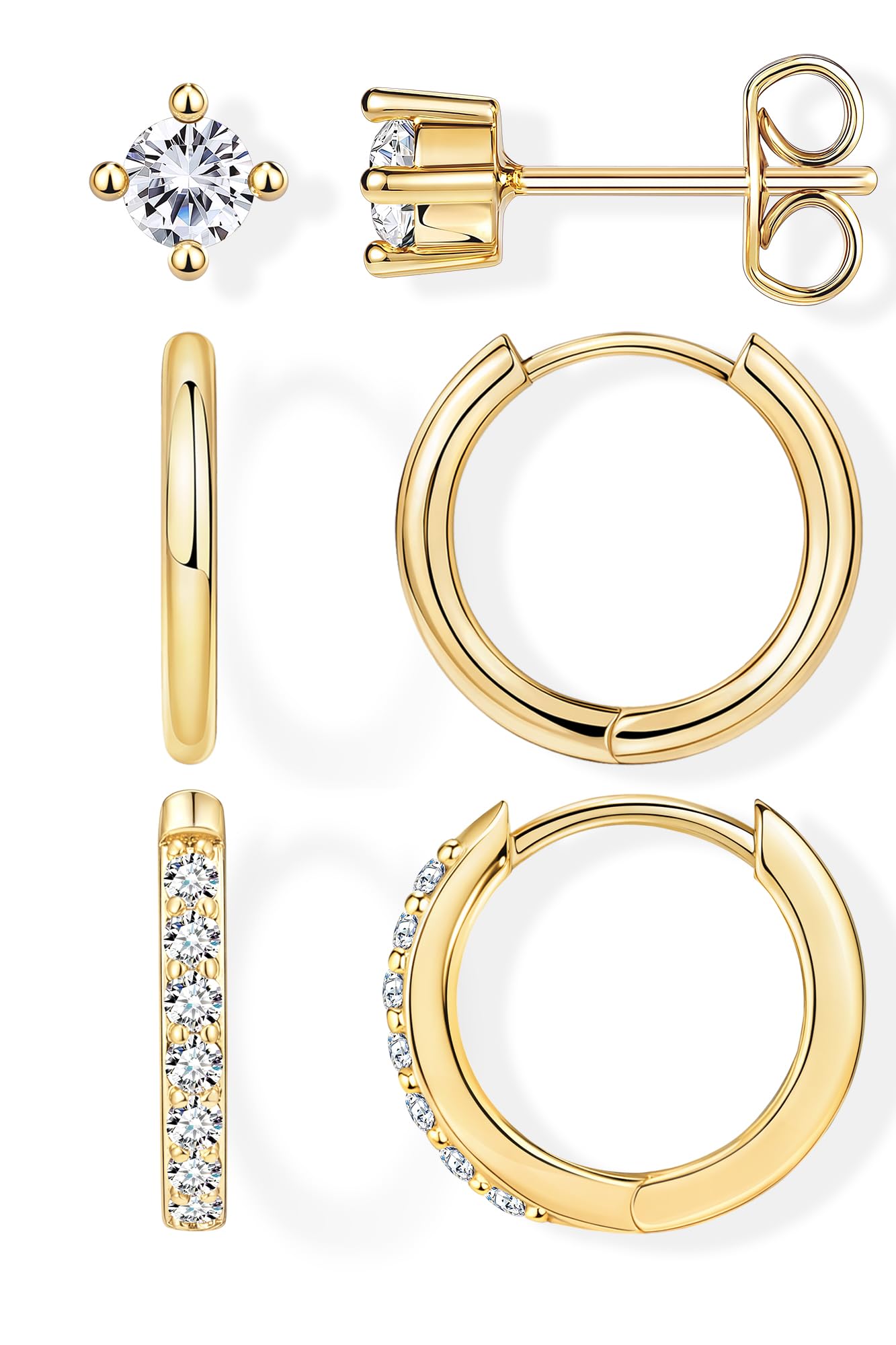 Gold-Tone Silver-Tone Hoop Earrings