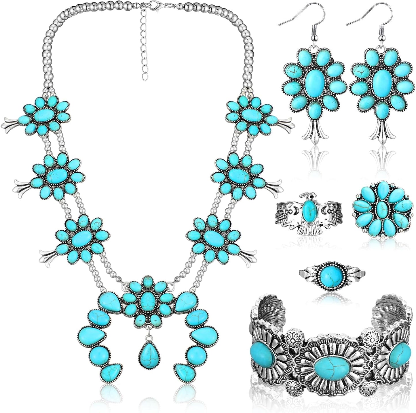Turquoise Boho Jewelry Set